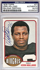 Vern Holland Autographed 1976 Topps Card #71 Cincinnati Bengals PSA/DNA #83365337