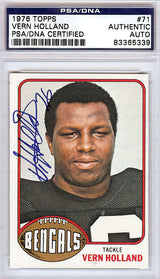 Vern Holland Autographed 1976 Topps Card #71 Cincinnati Bengals PSA/DNA #83365339
