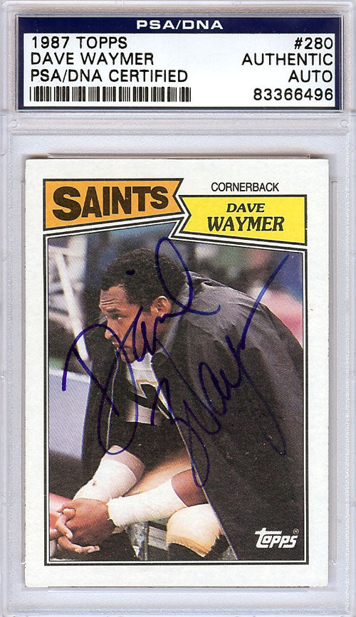 Dave Waymer Autographed 1987 Topps Card #280 New Orleans Saints PSA/DNA #83366496