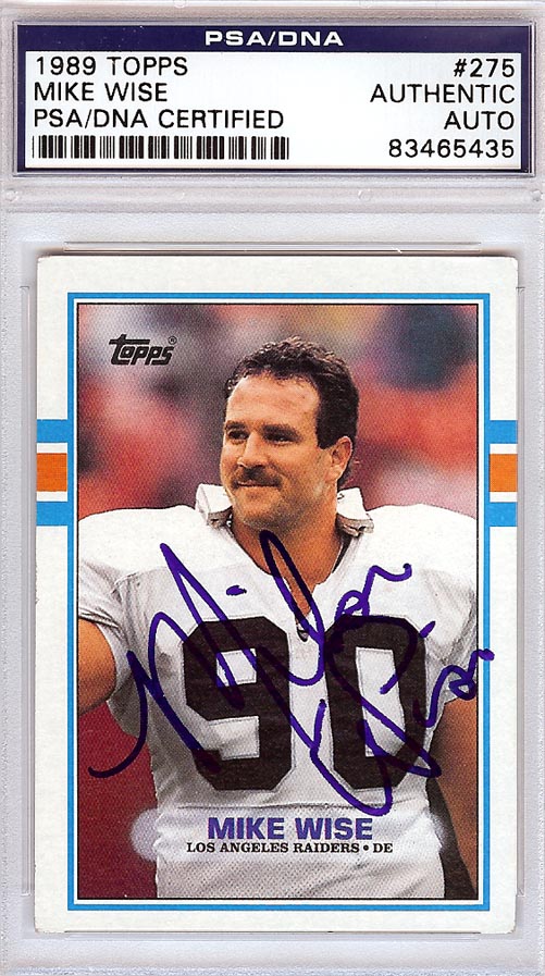 Mike Wise Autographed 1989 Topps Card #275 Los Angeles Raiders PSA/DNA #83465435