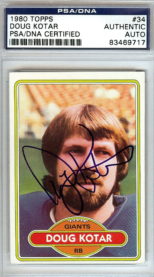 Doug Kotar Autographed 1980 Topps Card #34 New York Giants PSA/DNA #83469717