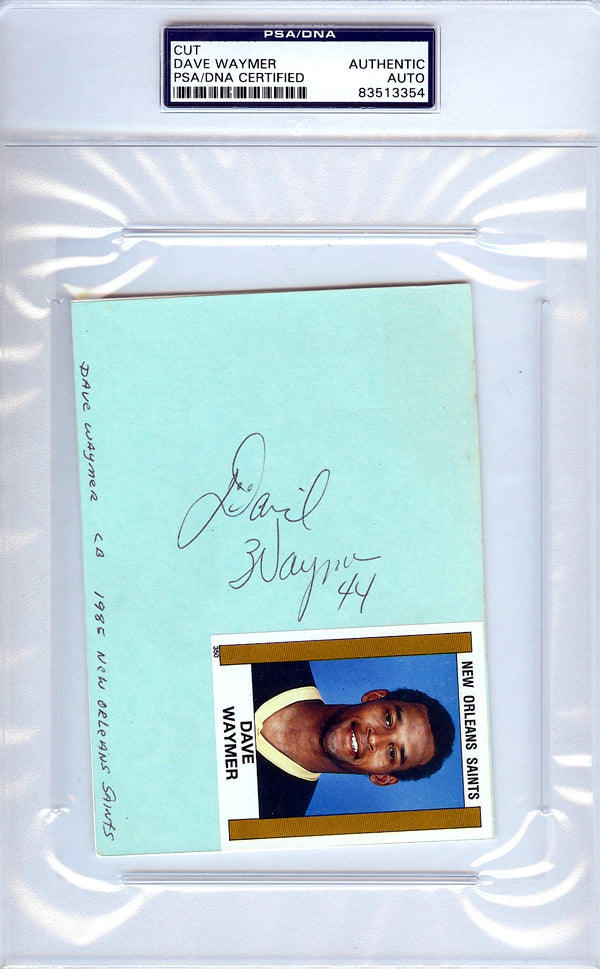Dave Waymer Autographed 4x6 Index Card New Orleans Saints PSA/DNA #83513354