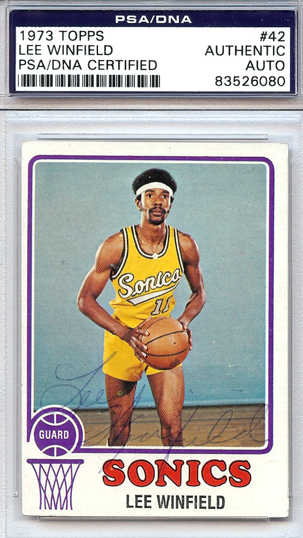 Lee Winfield Autographed 1973 Topps Card #42 Seattle Sonics PSA/DNA #83526080