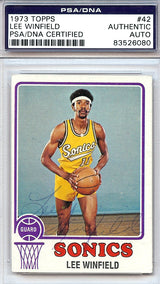 Lee Winfield Autographed 1973 Topps Card #42 Seattle Sonics PSA/DNA #83526080