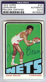 John Baum Autographed 1972 Topps Card #191 New York Nets PSA/DNA #83795837