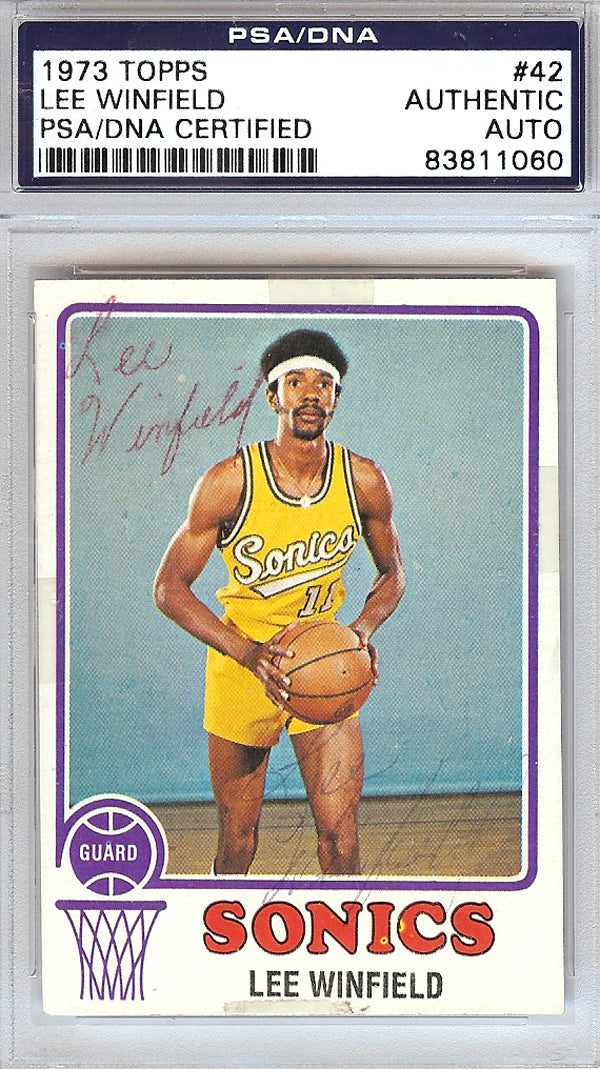Lee Winfield Autographed 1973 Topps Card #42 Seattle Sonics PSA/DNA #83811060