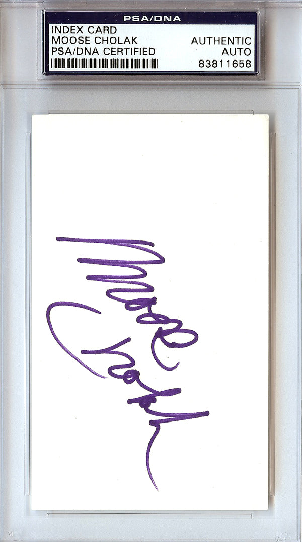 Moose Cholak Autographed 3x5 Index Card WWE PSA/DNA #83811658