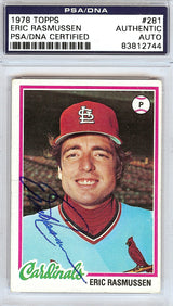 Eric Harry Rasmussen Autographed 1978 Topps Card #281 St. Louis Cardinals PSA/DNA #83812744