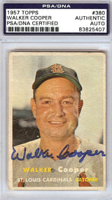 Walker Cooper Autographed 1957 Topps Card #380 St. Louis Cardinals PSA/DNA #83825407