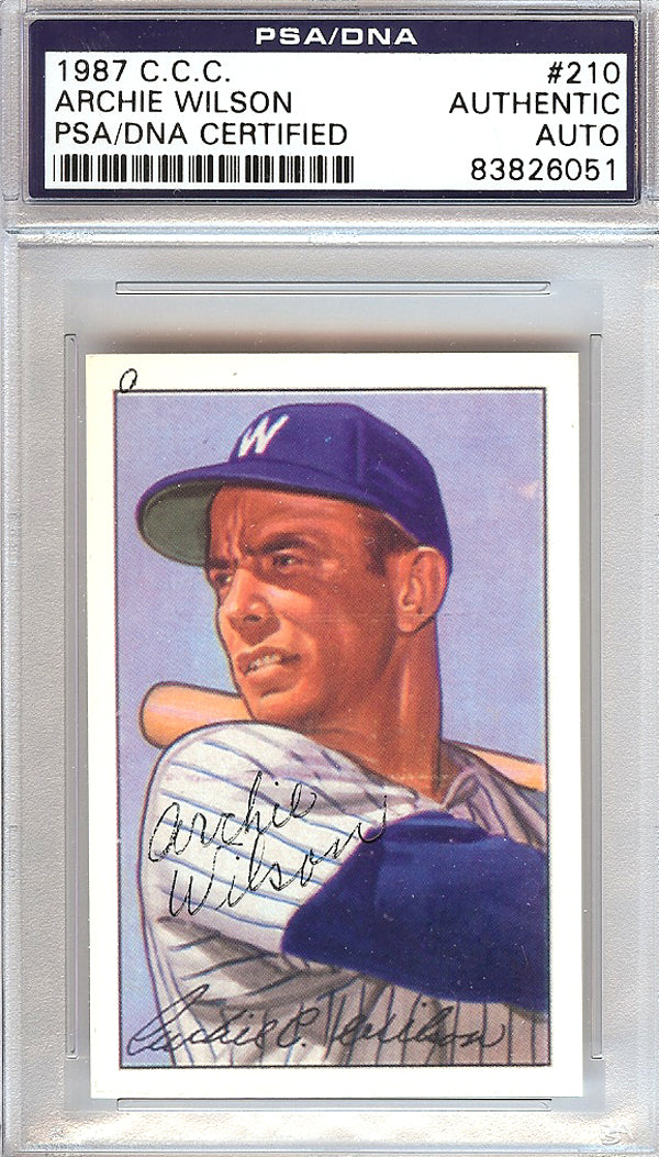 Archie Wilson Autographed 1952 Bowman Reprints Card #210 Washington Senators PSA/DNA #83826051