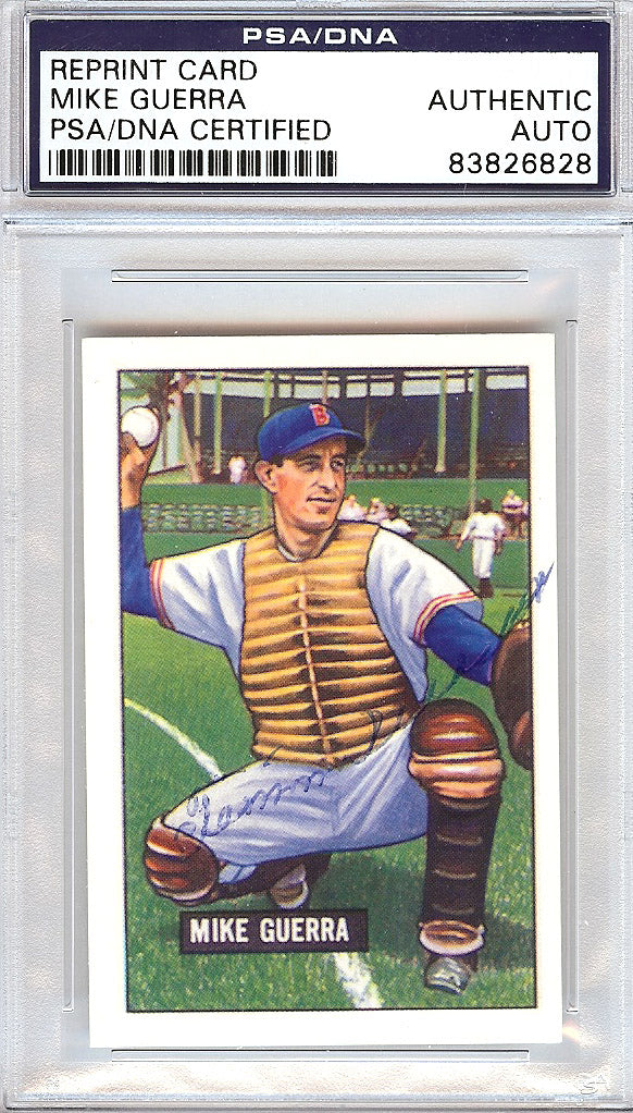 Mike Guerra Autographed 1951 Bowman Reprints Card #202 Washington Senators PSA/DNA #83826828
