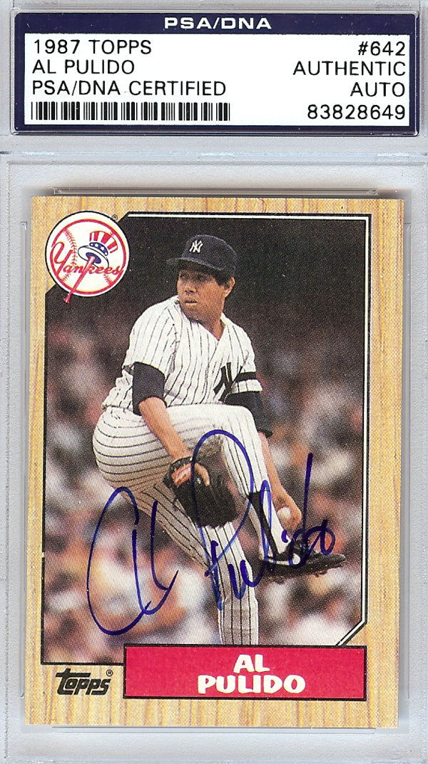 Al Pulido Autographed 1987 Topps Card #642 New York Yankees PSA/DNA #83828649