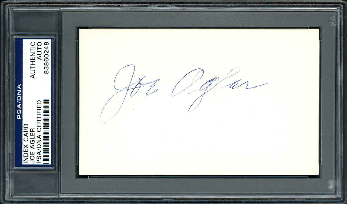 Joe Agler Autographed 3x5 Index Card Washington Senators PSA/DNA #83860248