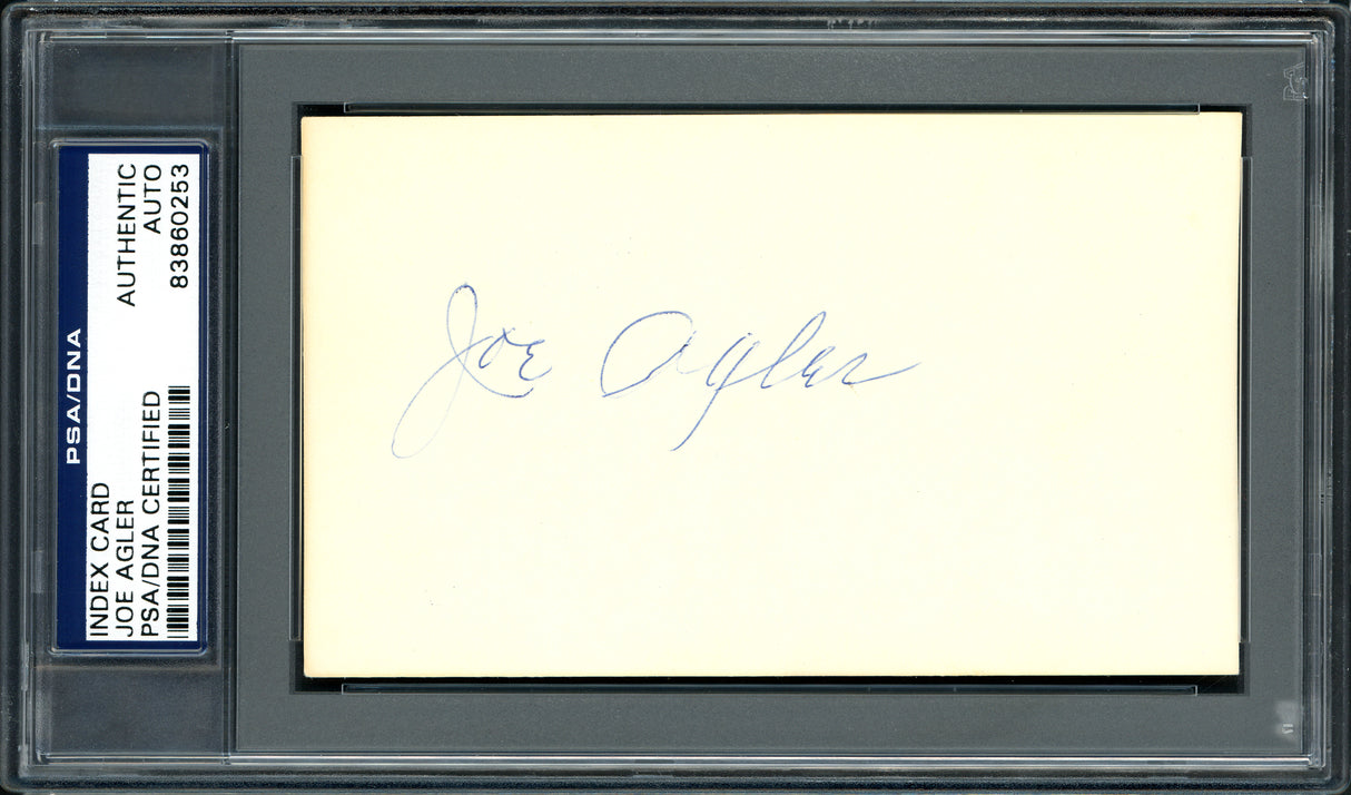 Joe Agler Autographed 3x5 Index Card Washington Senators PSA/DNA #83860253