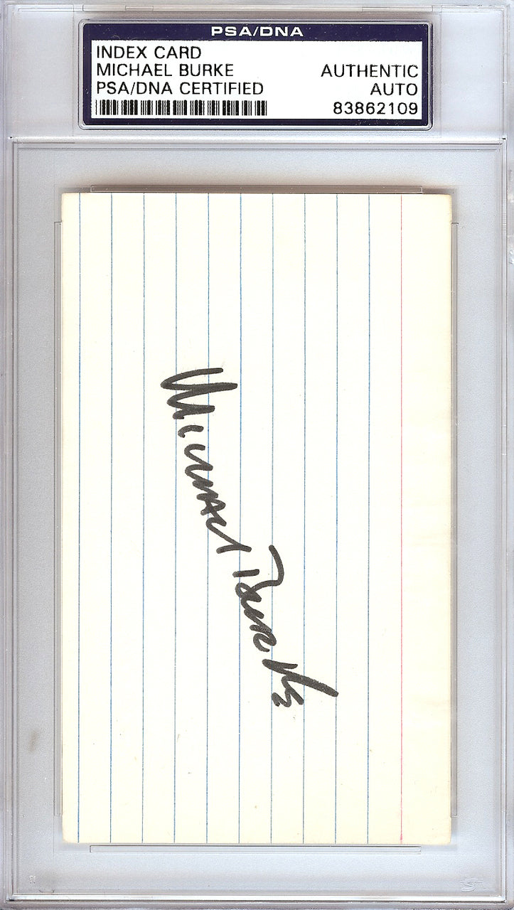 Michael Burke Autographed 3x5 Index Card New York Yankees President PSA/DNA #83862109
