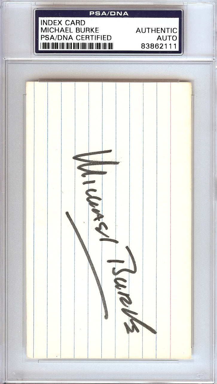 Michael Burke Autographed 3x5 Index Card New York Yankees President PSA/DNA #83862111