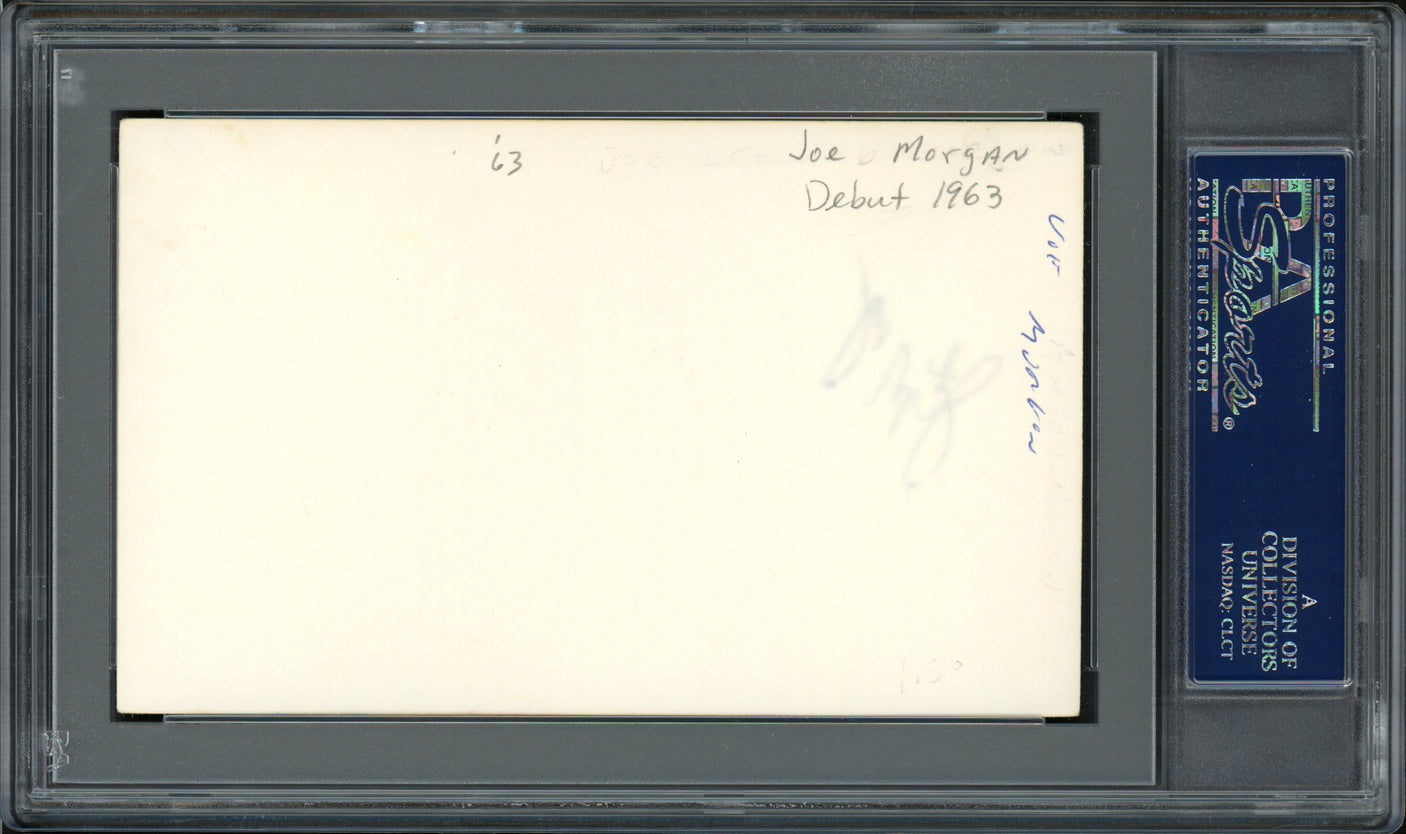 Joe Morgan Autographed 3x5 Index Card Cincinnati Reds PSA/DNA #83862226