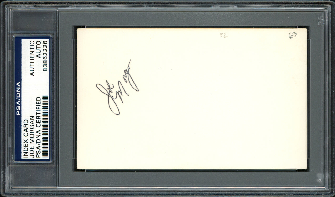 Joe Morgan Autographed 3x5 Index Card Cincinnati Reds PSA/DNA #83862226