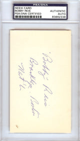 Bobby Reis Autographed 3x5 Index Card Brooklyn Dodgers, Boston Braves PSA/DNA #83862338