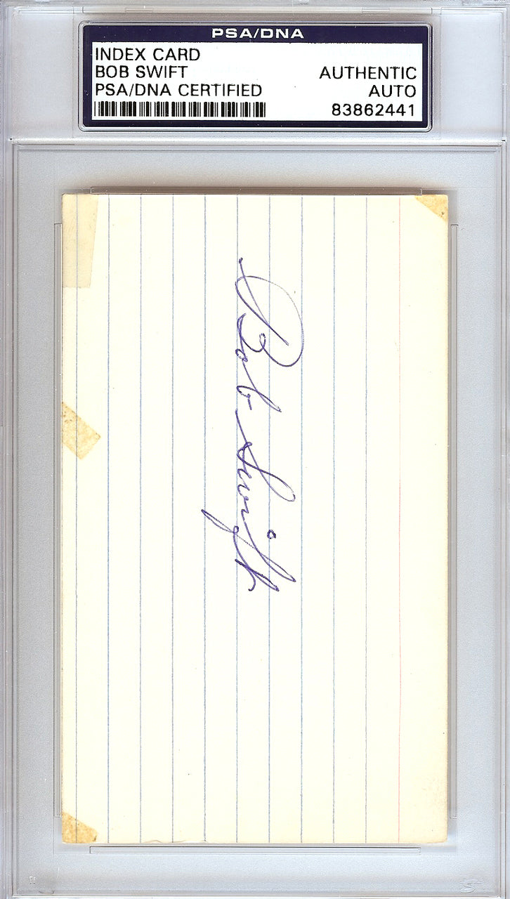 Bob Swift Autographed 3x5 Index Card Detroit Tigers PSA/DNA #83862441