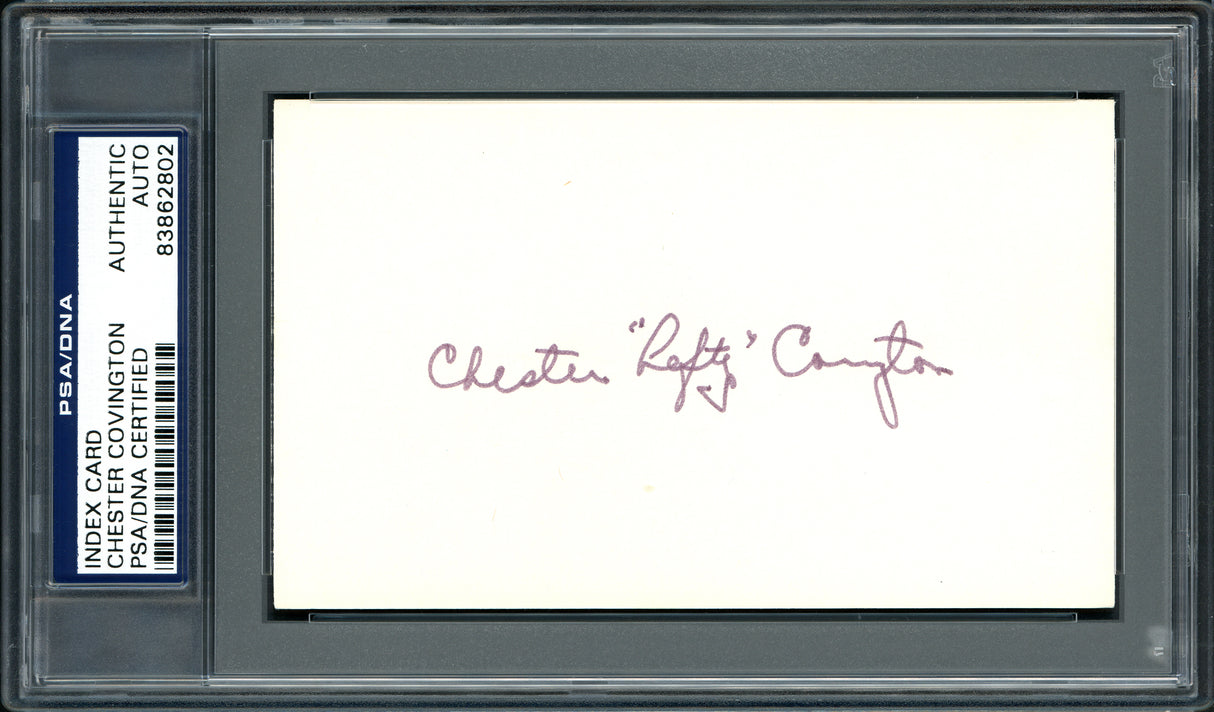 Chester Chet "Lefty" Covington Autographed 3x5 Index Card Philadelphia Phillies PSA/DNA #83862802