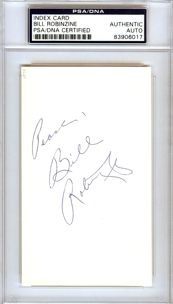 Bill Robinzine Autographed 3x5 Index Card Kansas City Kings, DePaul Blue Demons "Peace" PSA/DNA #83906017