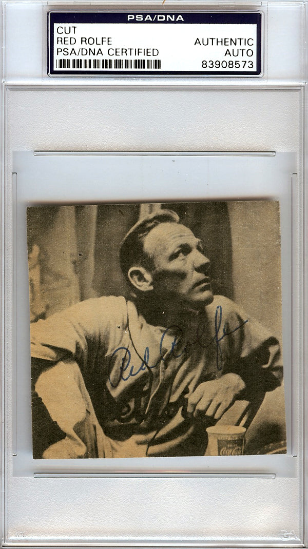 Red Rolfe Autographed 3x3 Newspaper Page Photo New York Yankees, Detroit Tigers PSA/DNA #83908573
