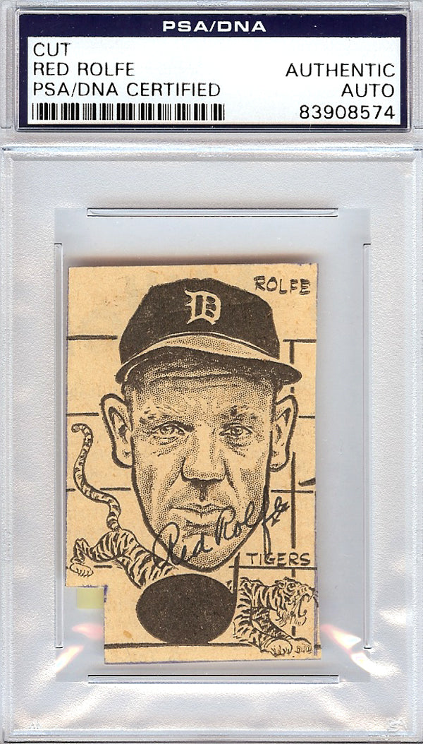 Red Rolfe Autographed 2x2.5 Newspaper Page Photo Detroit Tigers PSA/DNA #83908574