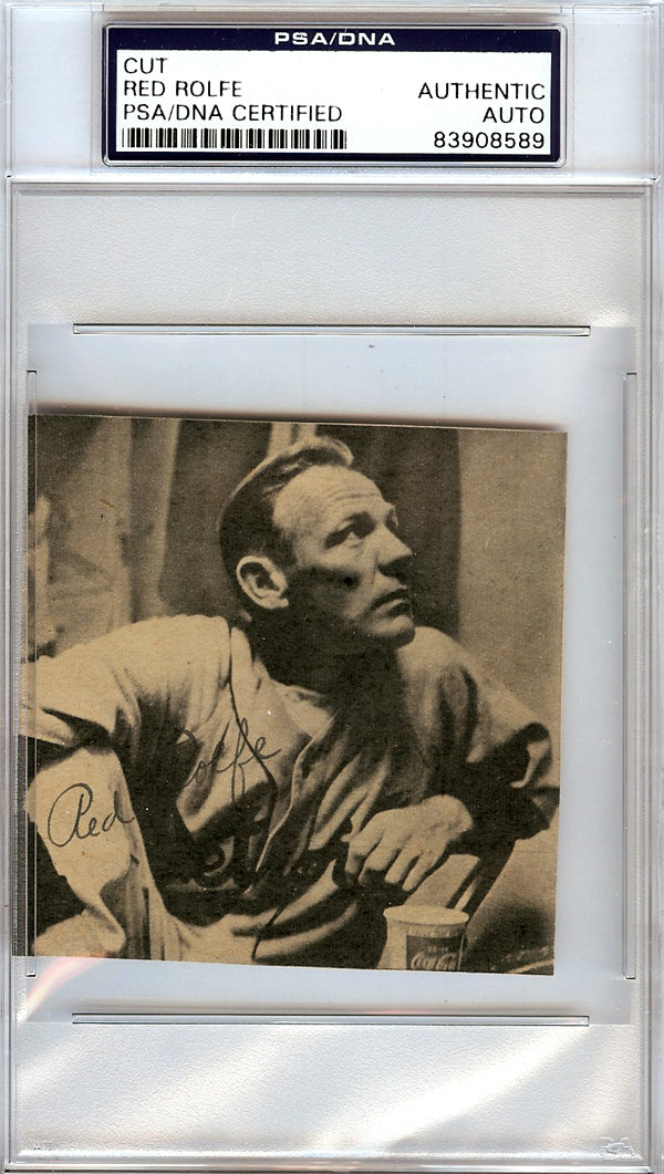 Red Rolfe Autographed 3x3 Newspaper Page Photo Detroit Tigers PSA/DNA #83908589