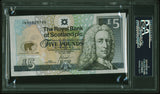 Jack Nicklaus Authentic Signed 5 Pound Royal Bank of Scotland Note PSA Slabbed