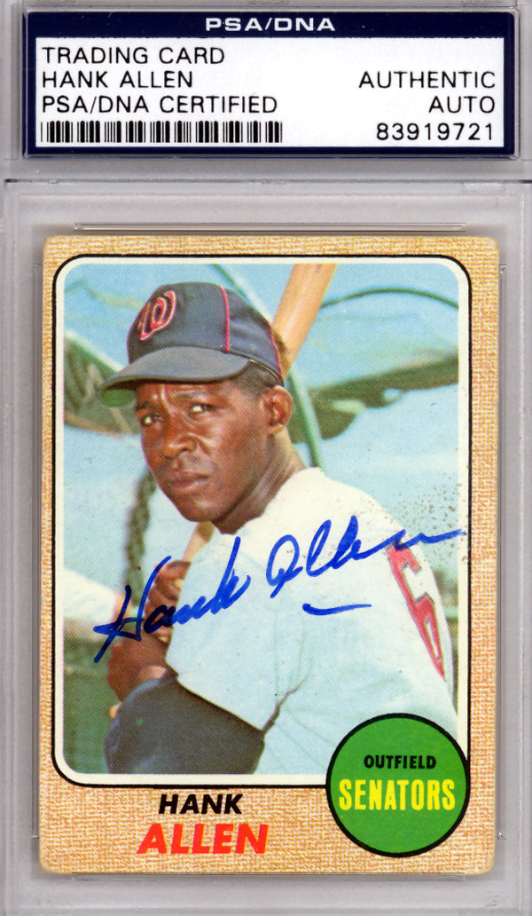 Hank Allen Autographed 1968 Topps Card #426 Washington Senators PSA/DNA #83919721