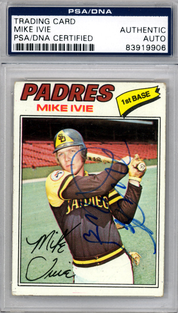 Mike Ivie Autographed 1977 Topps Card #325 San Diego Padres PSA/DNA #83919906