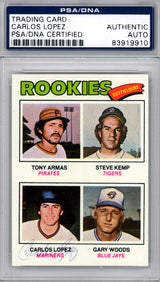 Carlos Lopez Autographed 1977 Topps Rookie Card #492 Seattle Mariners PSA/DNA #83919910