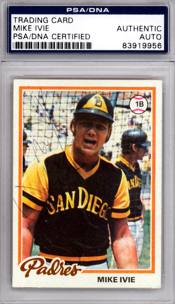 Mike Ivie Autographed 1978 Topps Card #445 San Diego Padres PSA/DNA #83919956