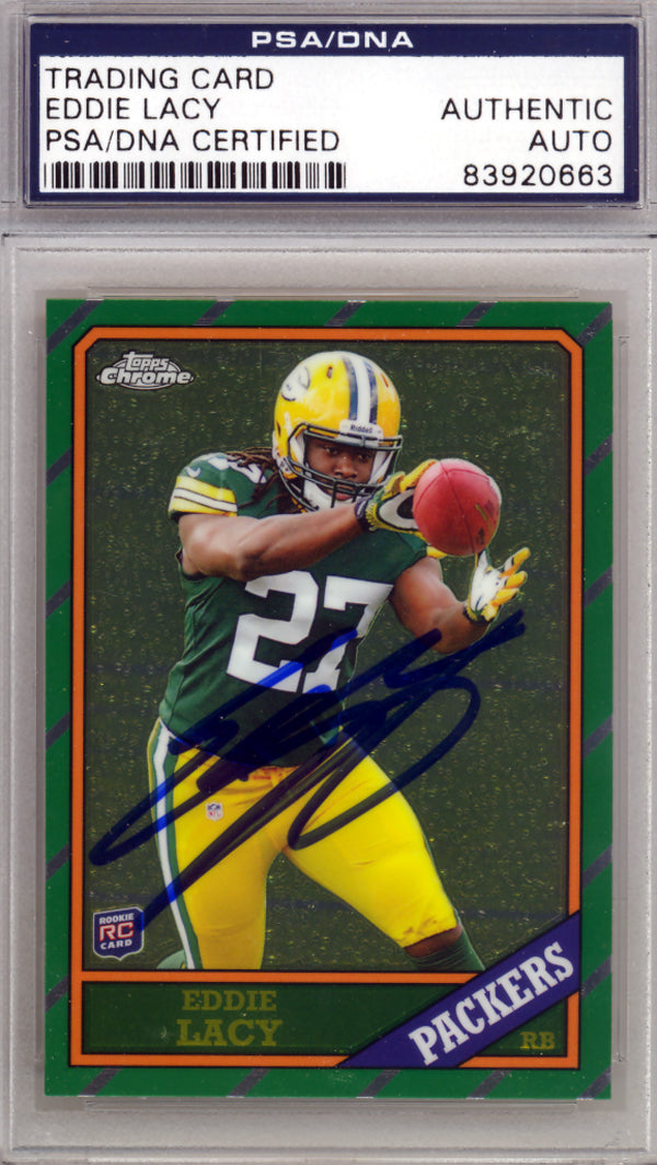 Eddie Lacy Autographed 2013 Topps Chrome Rookie Card #8 Green Bay Packers PSA/DNA #83920663