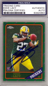 Eddie Lacy Autographed 2013 Topps Chrome Rookie Card #8 Green Bay Packers PSA/DNA #83920663