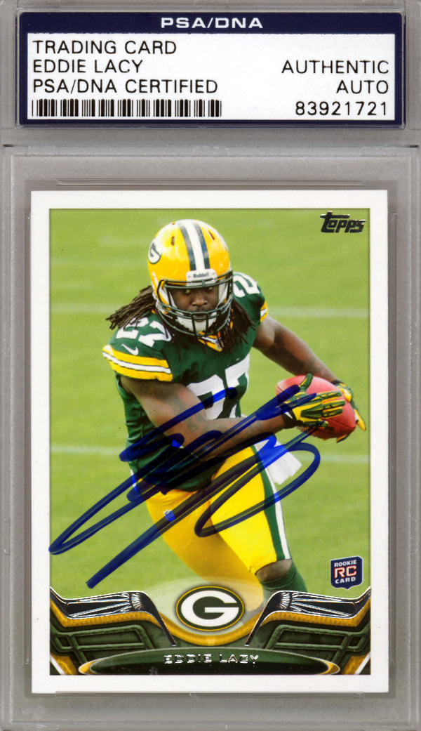 Eddie Lacy Autographed 2013 Topps Rookie Card #406 Green Bay Packers PSA/DNA #83921721