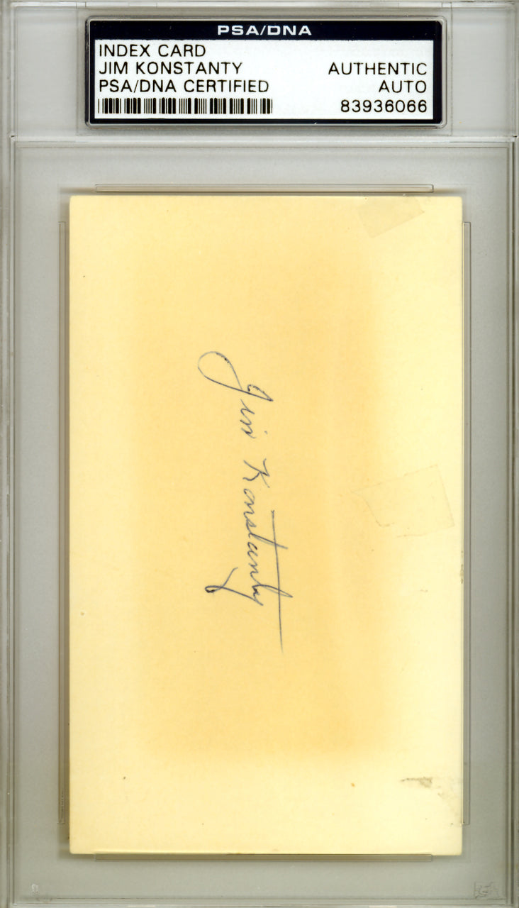 Jim Konstanty Autographed 3x5 Index Card Philadelphia Phillies PSA/DNA #83936066