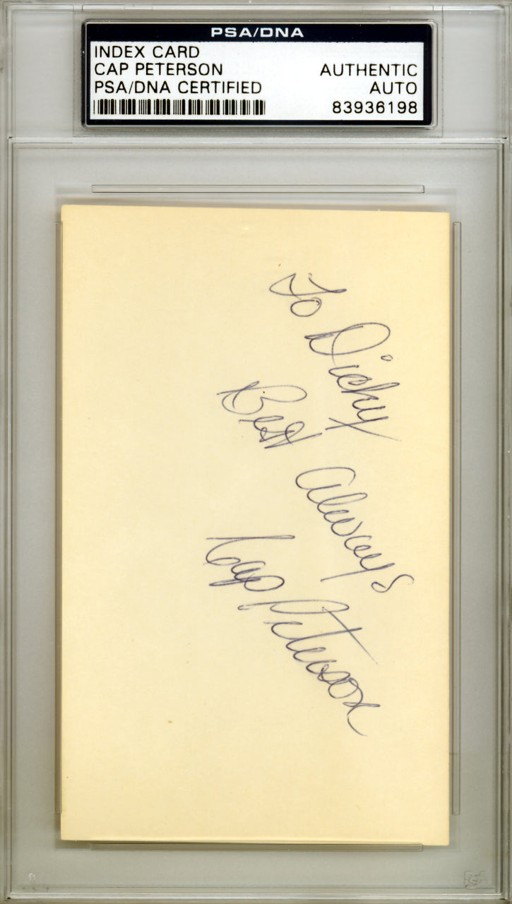 Cap Peterson Autographed 3x5 Index Card San Francisco Giants "To Dicky" PSA/DNA #83936198