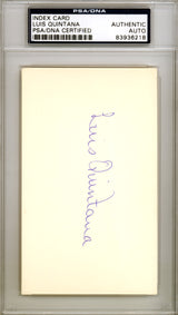 Luis Quintana Autographed 3x5 Index Card California Angels PSA/DNA #83936218