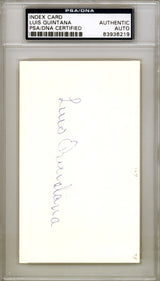 Luis Quintana Autographed 3x5 Index Card California Angels PSA/DNA #83936219