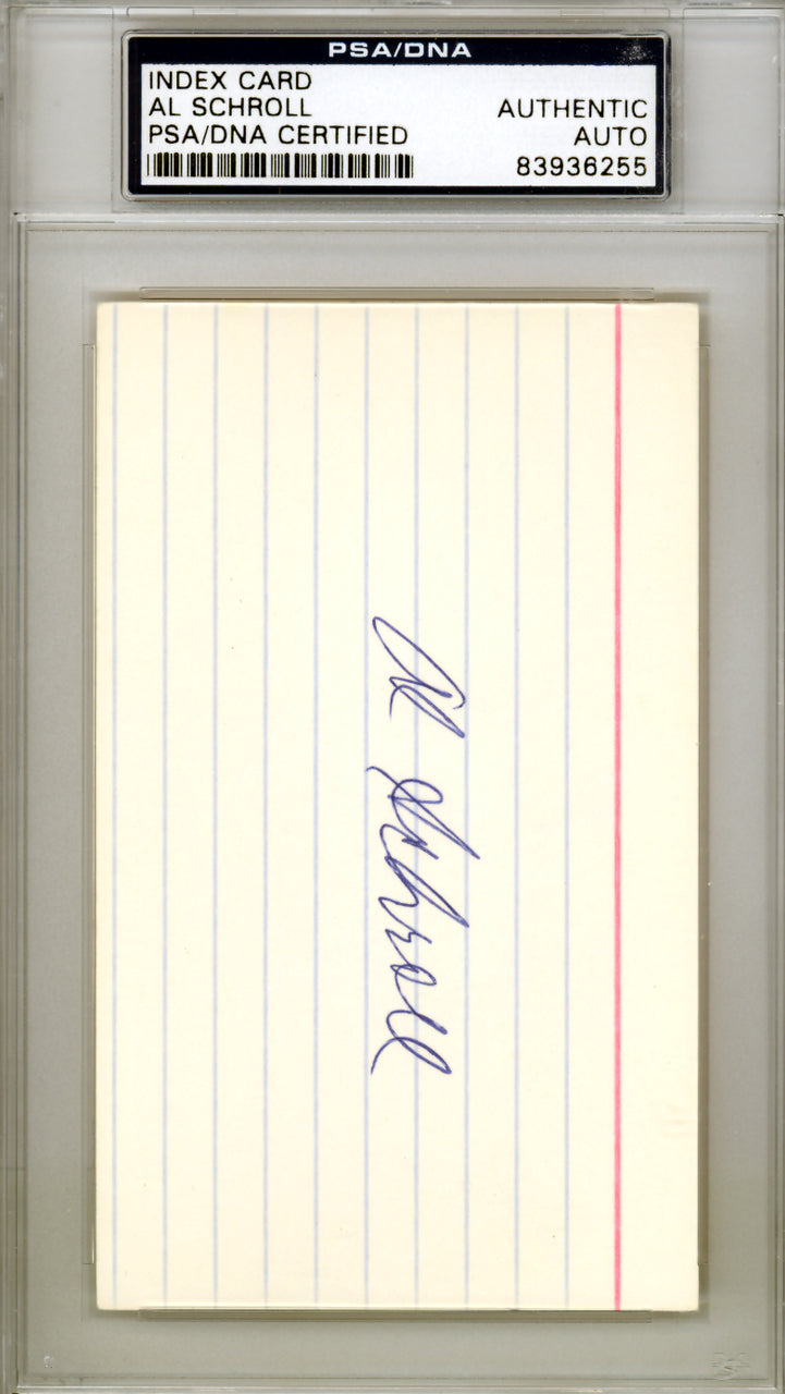 Al Schroll Autographed 3x5 Index Card Chicago Cubs PSA/DNA #83936255