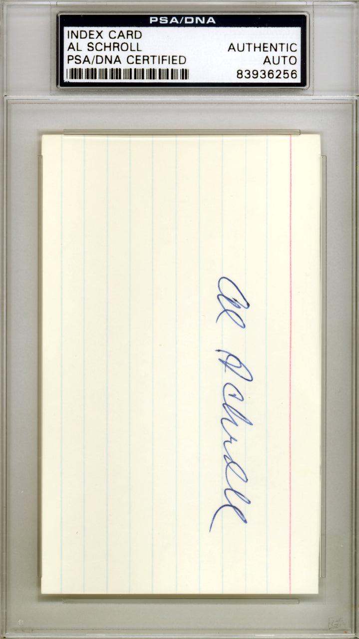 Al Schroll Autographed 3x5 Index Card Chicago Cubs PSA/DNA #83936256