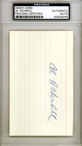 Al Schroll Autographed 3x5 Index Card Chicago Cubs PSA/DNA #83936256