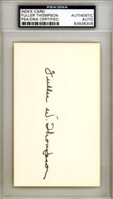 Fuller Thompson Autographed 3x5 Index Card New York Giants PSA/DNA #83936306