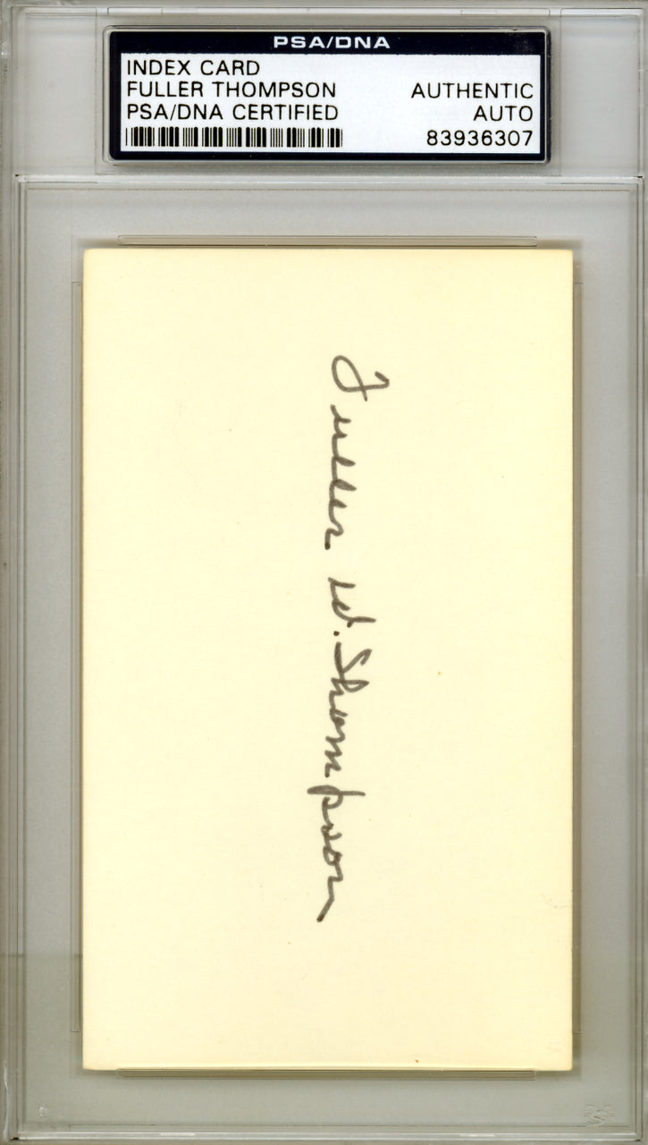 Fuller Thompson Autographed 3x5 Index Card New York Giants PSA/DNA #83936307
