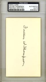 Fuller Thompson Autographed 3x5 Index Card New York Giants PSA/DNA #83936307