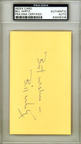 William Bill Wirtz Autographed 3x5 Index Card Chicago Blackhawks Owner "Best Wishes" PSA/DNA #83936338