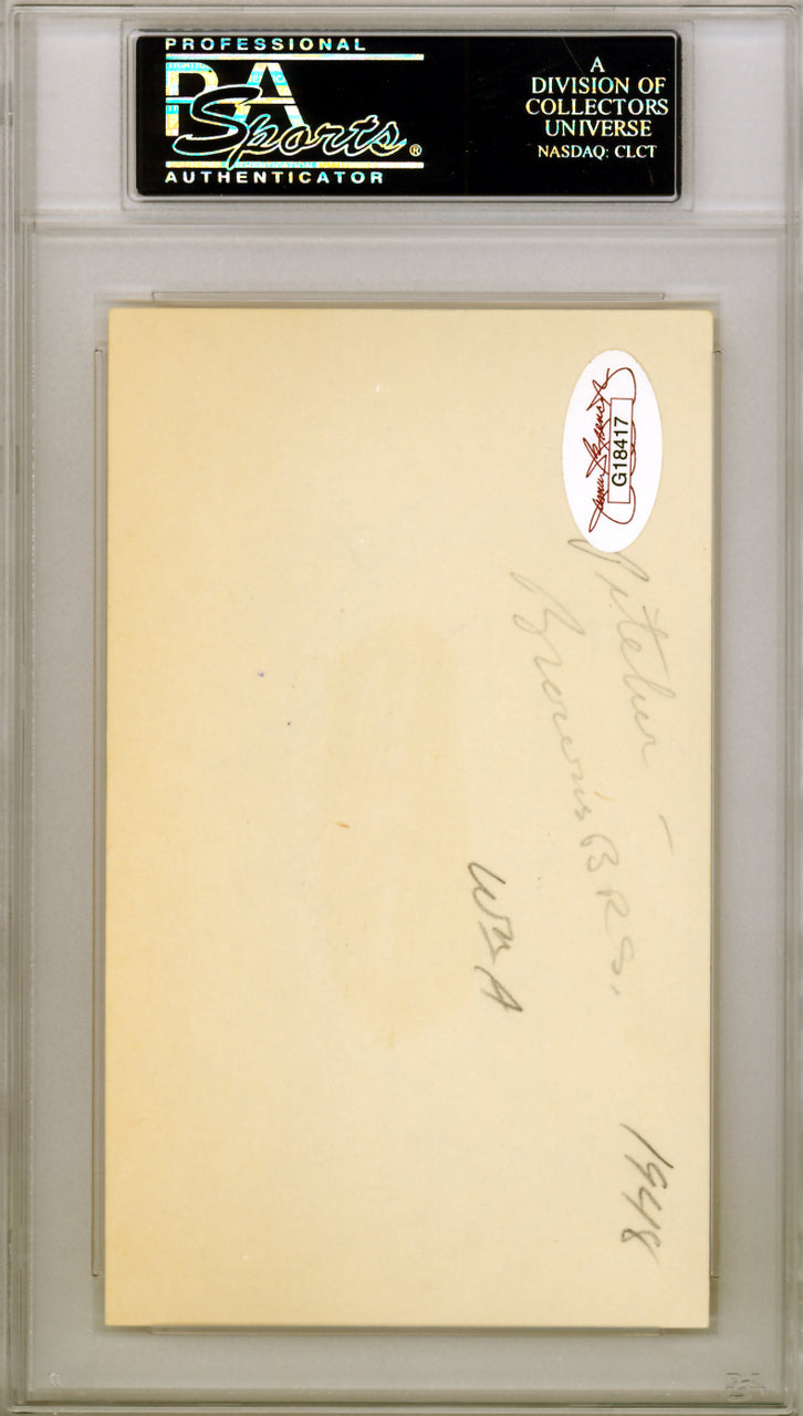 Bill Kennedy Autographed 3x5 Index Card Boston Red Sox PSA/DNA #83960503