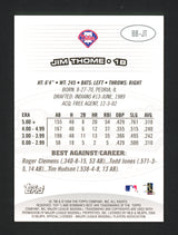 Jim Thome Autographed 2004 Bowman's Best Card #BB-JT Philadelphia Phillies SKU #160494